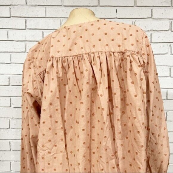 Zara Swiss Dot Voluminous Sleeve Blouse | Romantic Sheer Top | SizeLarge - Picture 10 of 16